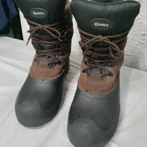 Quest Boots Men's 12 Thinsulate 3M Extreme Winter Snow Ice Brown Shoes
